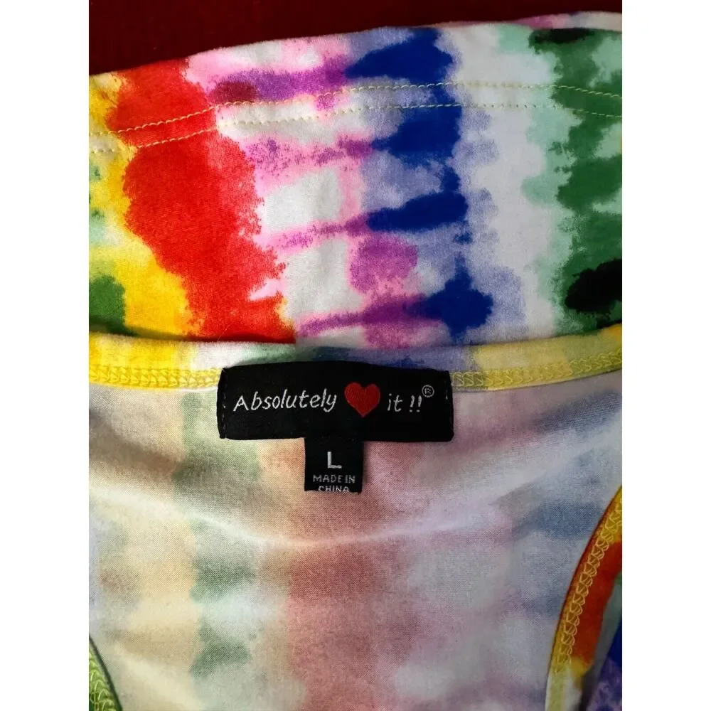 Absolutely Love It Tie-Dye Sleeveless Bodycon‎ Dress Large